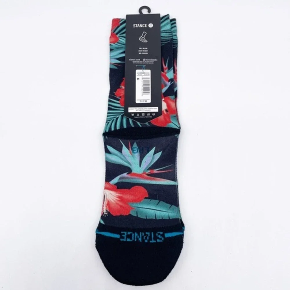 Stance Youth Multicolor Tropical Flower Crew Socks Size Large‎ 3-5.5